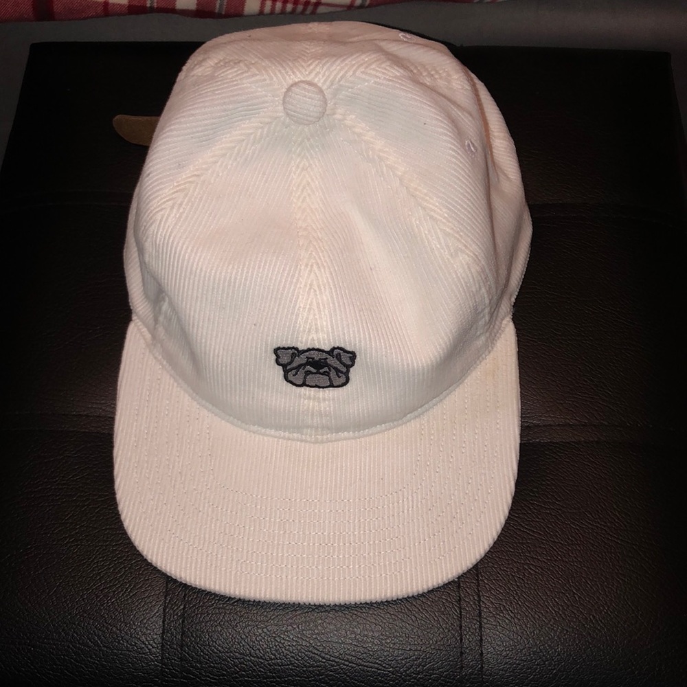 White Corduroy Adidas Bulldog Hat